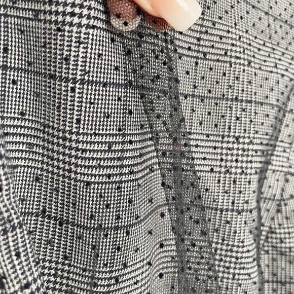 π Jason Wu Collection Runway Cap Sleeve Plaid & Polka Dot Lace Midi Dresse - Picture 14 of 16